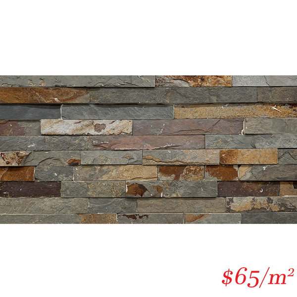 Stackstone - Rustic Charcoal Flat 600×150×10-35mm