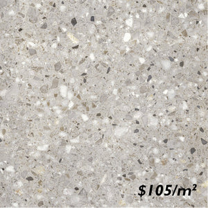 SAI0015 FRAMMENTA TERRAZZO TAUPE POLISH RECT 600X600MM