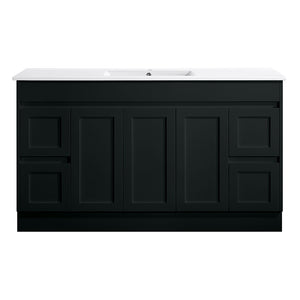 SK76-1500WBM Quinn Collection Vanity 1500mm - Matt Black Single Bowl / Double Bowls