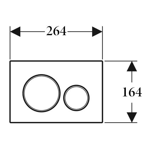 Sigma 20 Brushed Gunmetal— Round Dual Flush Button