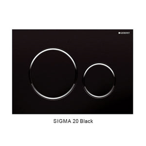 Sigma 20 Stainless Steel — Round Dual Flush Button - Black