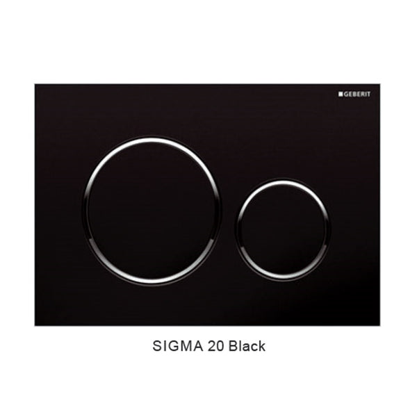 Sigma 20 Stainless Steel — Round Dual Flush Button - Black