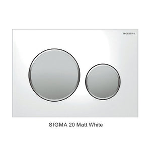 Sigma 20 Stainless Steel — Round Dual Flush Button - Matt White