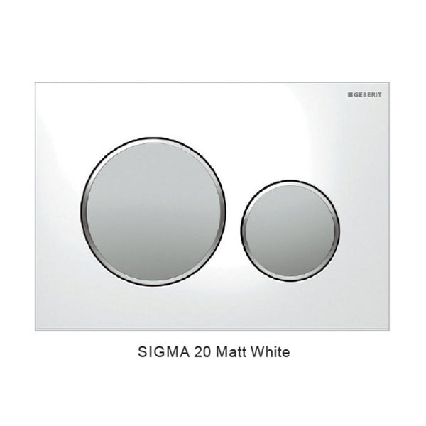 Sigma 20 Stainless Steel — Round Dual Flush Button - Matt White