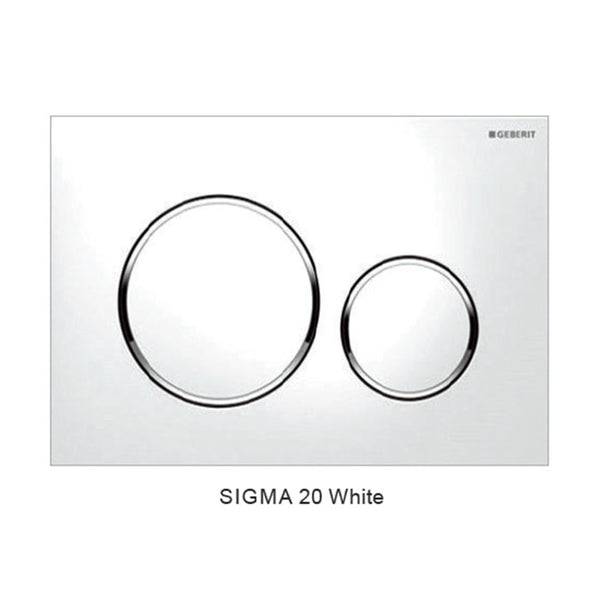 Sigma 20 Stainless Steel — Round Dual Flush Button - White