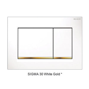 Sigma 30 — Square Dual Flush Button in White Gold