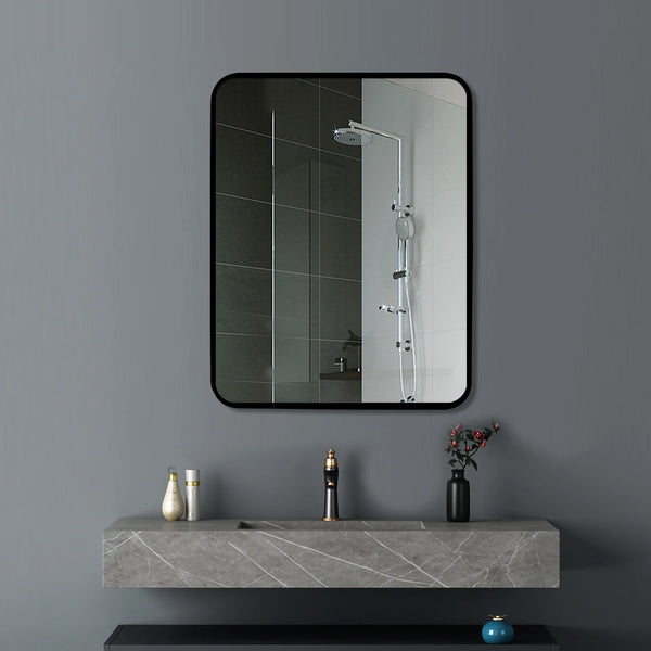 T-500MSB 500*650*40MM SQUARE BLACK ALUMINIUM WALL MIRROR