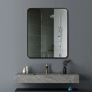 T-650MSB 650*800*40MM SQUARE BLACK ALUMINIUM WALL MIRROR