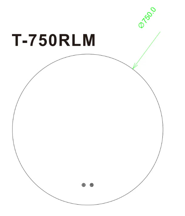 T-750RLM 750MM ROUND 3 COLOR LIGHTING BACKLIT ACRYLIC LED MIRROR TOUCH SENSOR SWITCH DEFOGGER PAD WALL MOUNTED