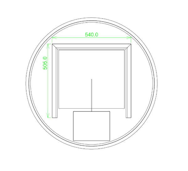 T-900RLM 900MM ROUND 3 COLOR LIGHTING BACKLIT ACRYLIC LED MIRROR TOUCH SENSOR SWITCH DEFOGGER PAD WALL MOUNTED