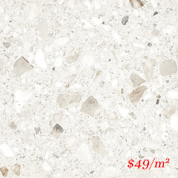 TES MAR60M SWC TERRAZZO STONE MARSHMALLOW 600X600MM MATT