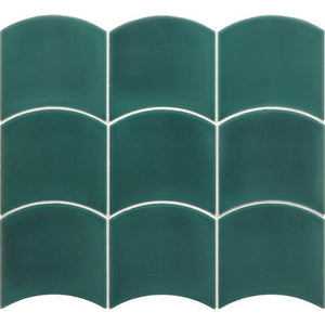 Wave Teal Grassy Gloss 120x120mm
