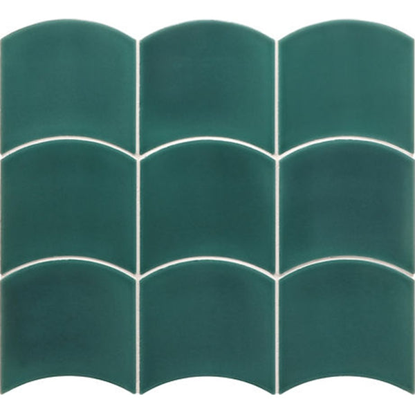 Wave Teal Grassy Gloss 120x120mm