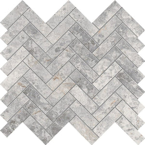 TUNDRA GREY HERRINGBONE 20X64MM MOSAIC MATT SMOOTH GRIP