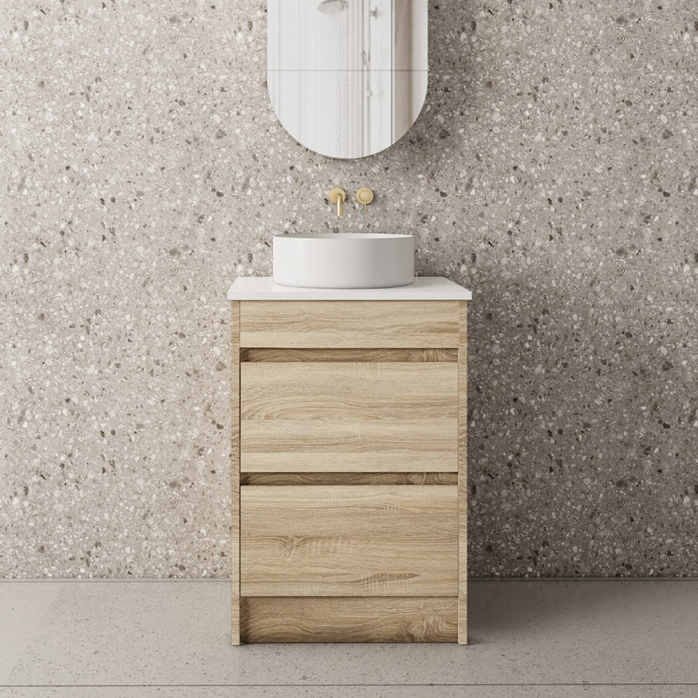 GLEN 600mm Natural Oak Floor Standing Vanity GLEN-FS600