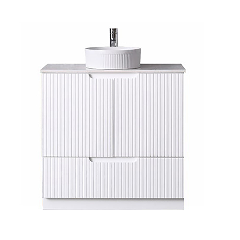 WH56+SK56-750WM Duplex Collection (Floor Standing) 750mm - Matt White Single Bowl