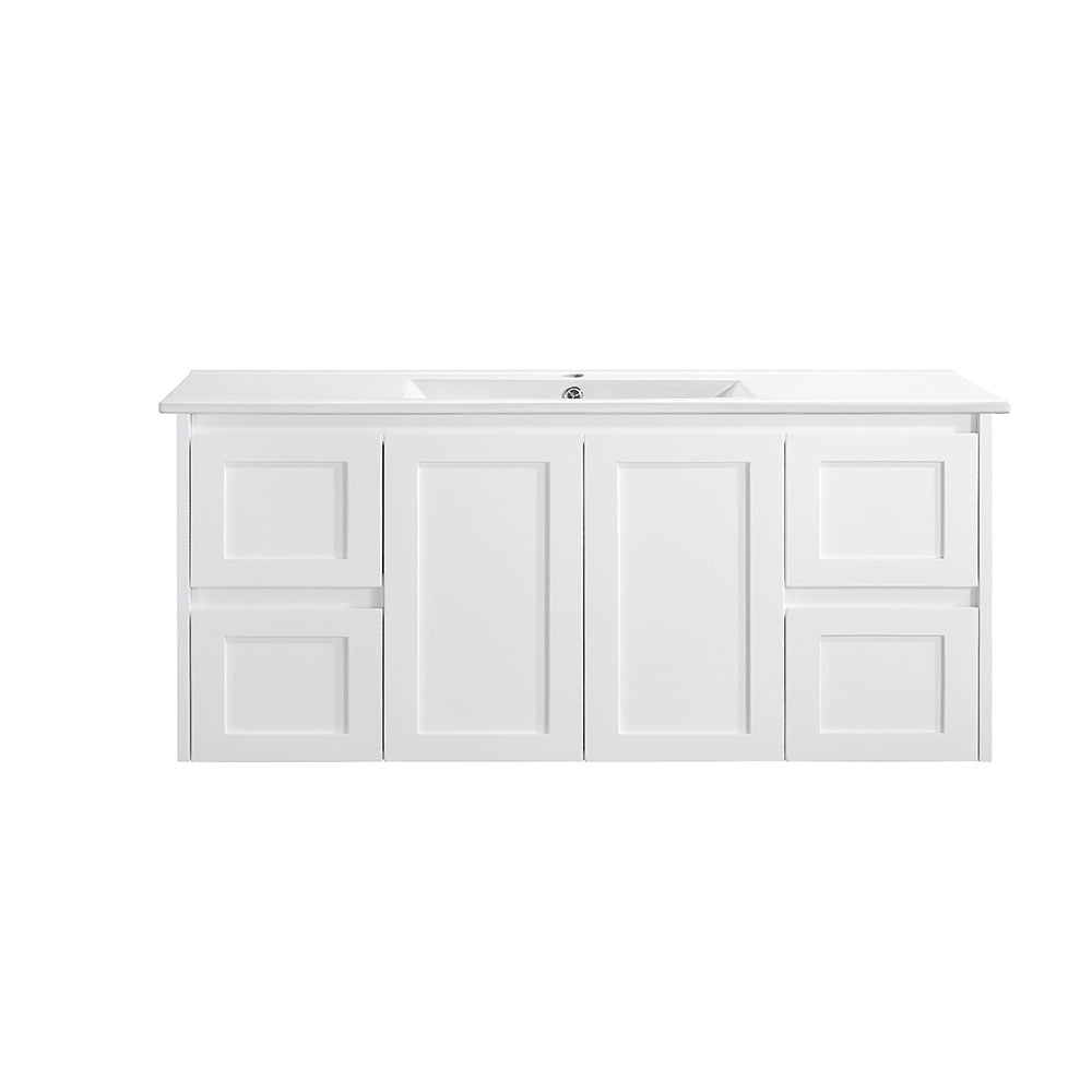 WH76-1200W Luna Collection Vanity 1200mm - Gloss White Single Bowl / Double Bowls