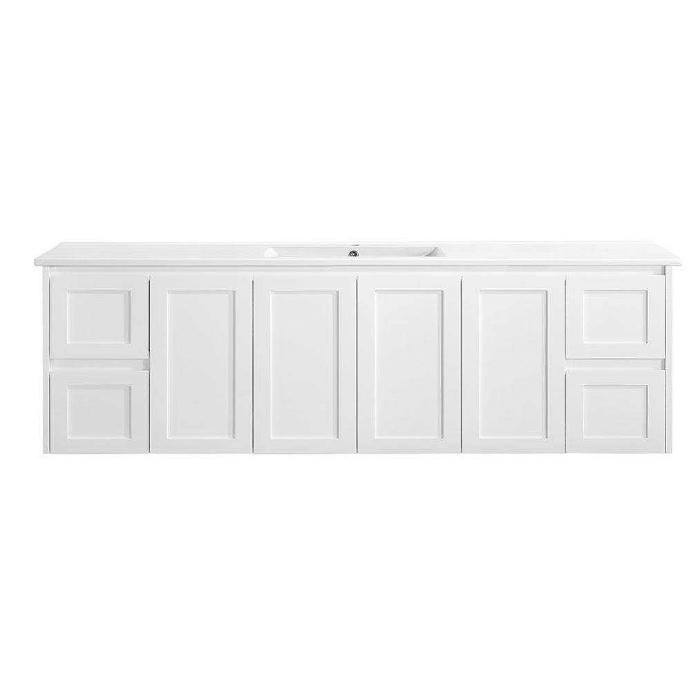 WH76-1800WM Luna Collection Vanity 1800mm - Matt White Double Bowls
