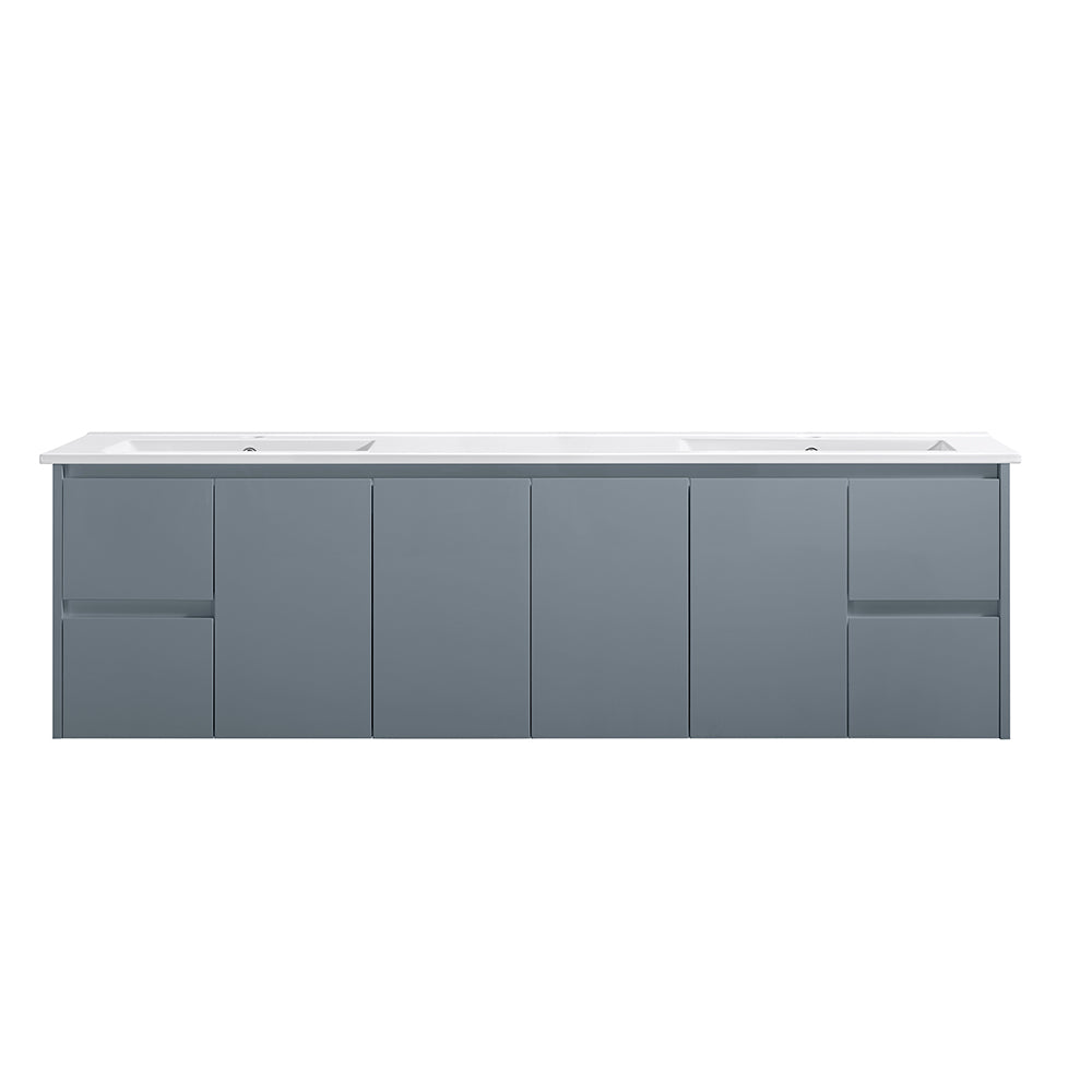 WH8027-1800DWGM Willow Collection Vanity 1800mm - Matt Grey Double Bowls