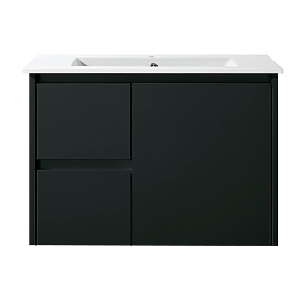 WH8027-750WBM Willow Collection Vanity 750mm - Matt Black Single Bowl