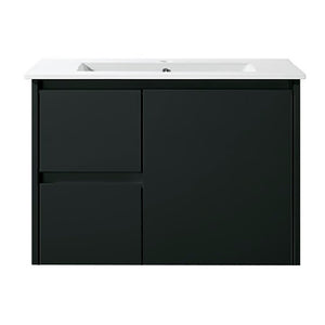 WH8027-750WBM Willow Collection Vanity 750mm - Matt Black Single Bowl