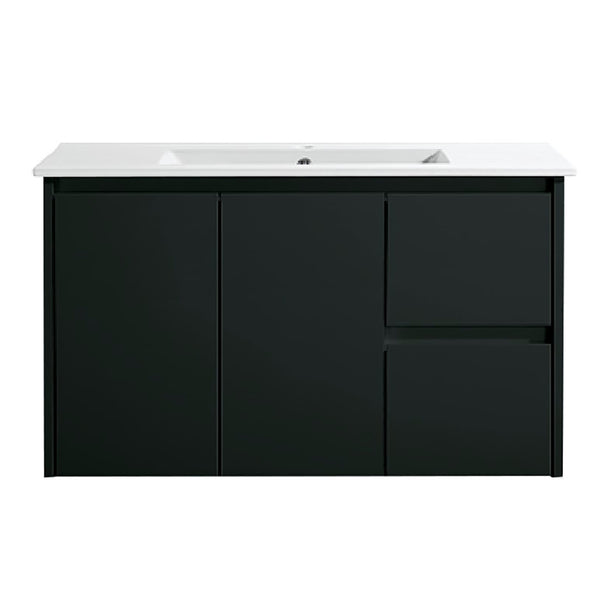 WH8027-900WBM Willow Collection Vanity 900mm - Matt Black Single Bowl