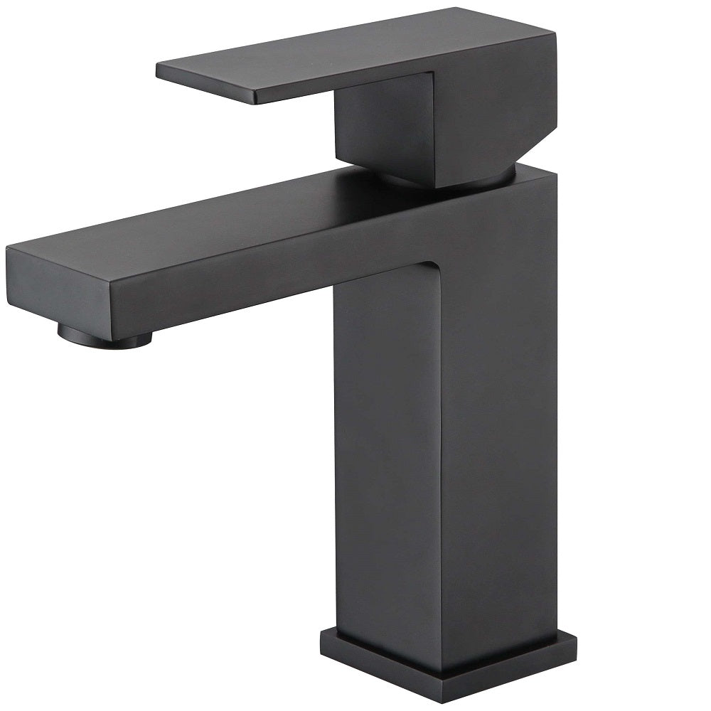 WT 8106BK ACQUA BLACK Square Basin Mixer Matte Black Finish