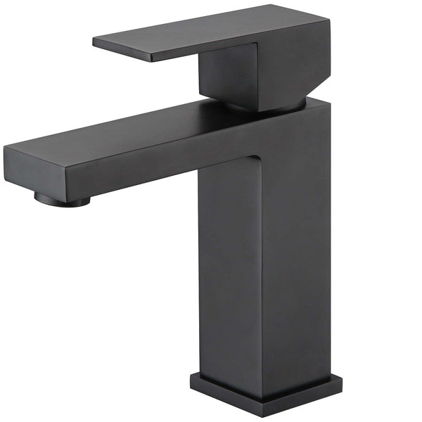WT 8106BK ACQUA BLACK Square Basin Mixer Matte Black Finish