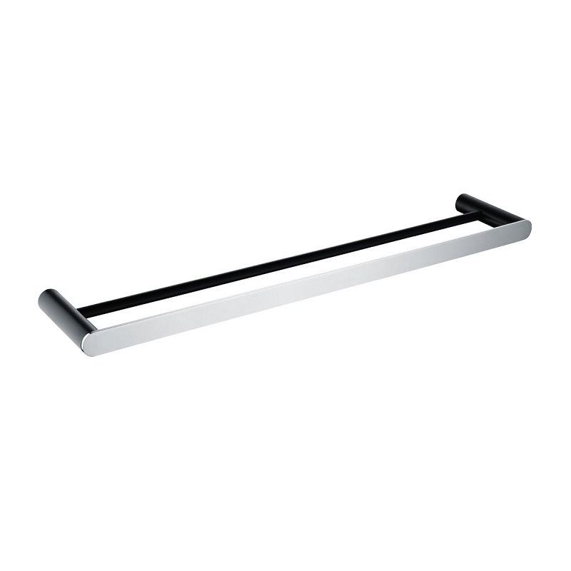 AR52.03 Esperia Matte Black & Chrome Double Towel Rail 600mm