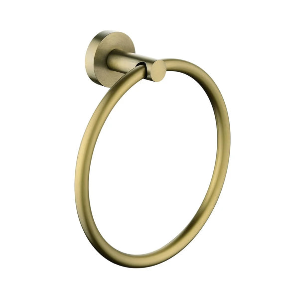 BUYG6603.TR LUCID PIN BRUSHED YELLOW GOLD ROUND HAND TOWEL RING