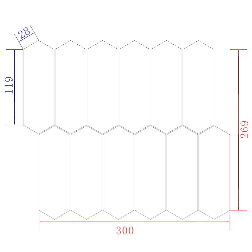 VT-MR711-4 ORBAT WHITE MOSAIC 300X269MM -ARROW