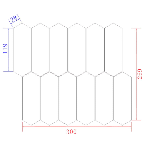 VT-MR711-4 ORBAT WHITE MOSAIC 300X269MM -ARROW