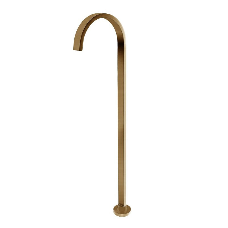 BS01.04 Square Brushed Yellow Gold Stainless Steel Freestanding Bath Spout