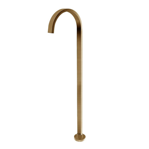 BS01.04 Square Brushed Yellow Gold Stainless Steel Freestanding Bath Spout