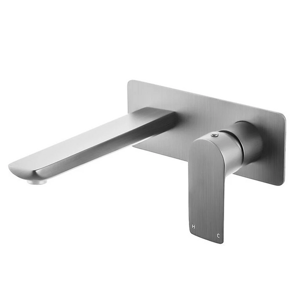 BU0158-2.BM VOG SERIES BRUSHED NICKEL BATHTUB/BASIN WALL MIXER WITH SPOUT