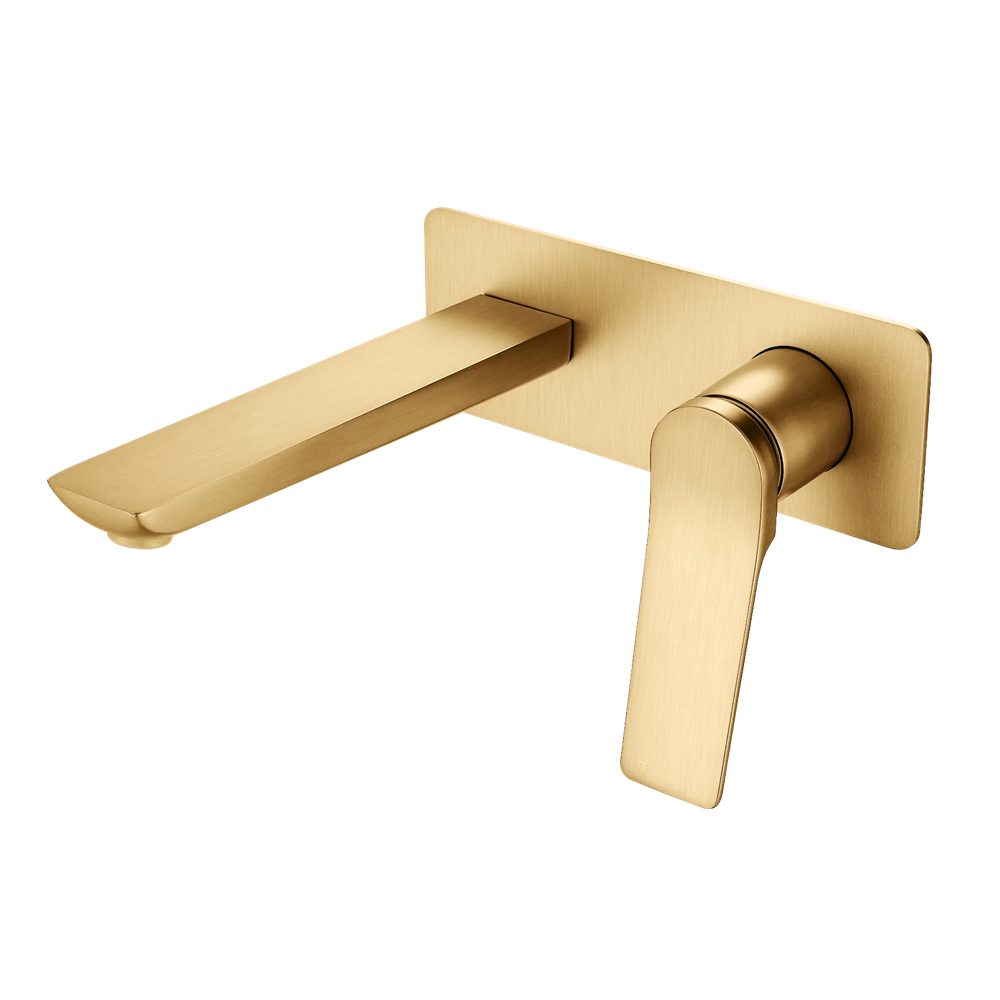 BUYG0153-2-EX.BM RUSHY SERIES SQUARE BRUSHED YELLOW GOLD WALL MIXER WITH SPOUT