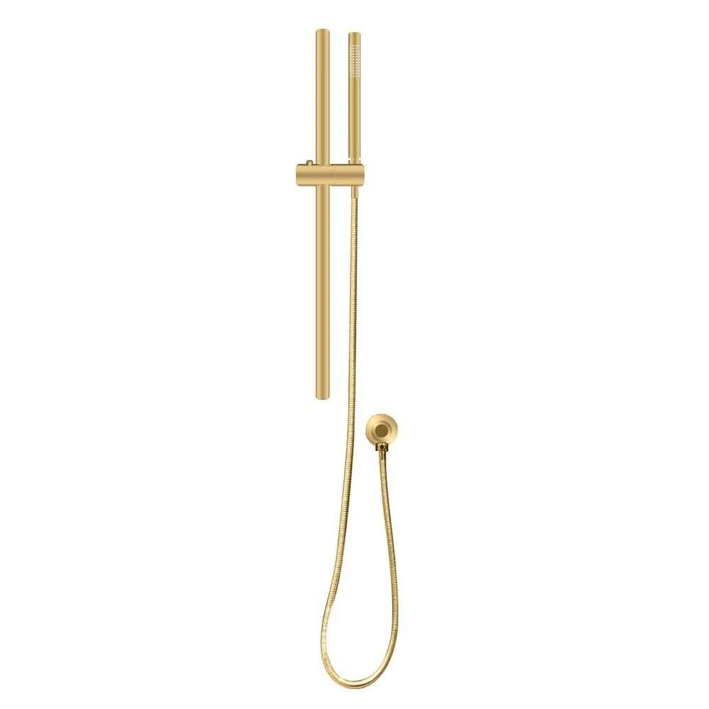 BUYG2147-1.SH ROUND BRUSHED BRASS WALL MOUNTED SLIDING RAIL WITH WATER HOSE & WALL CONNECTOR ONLY