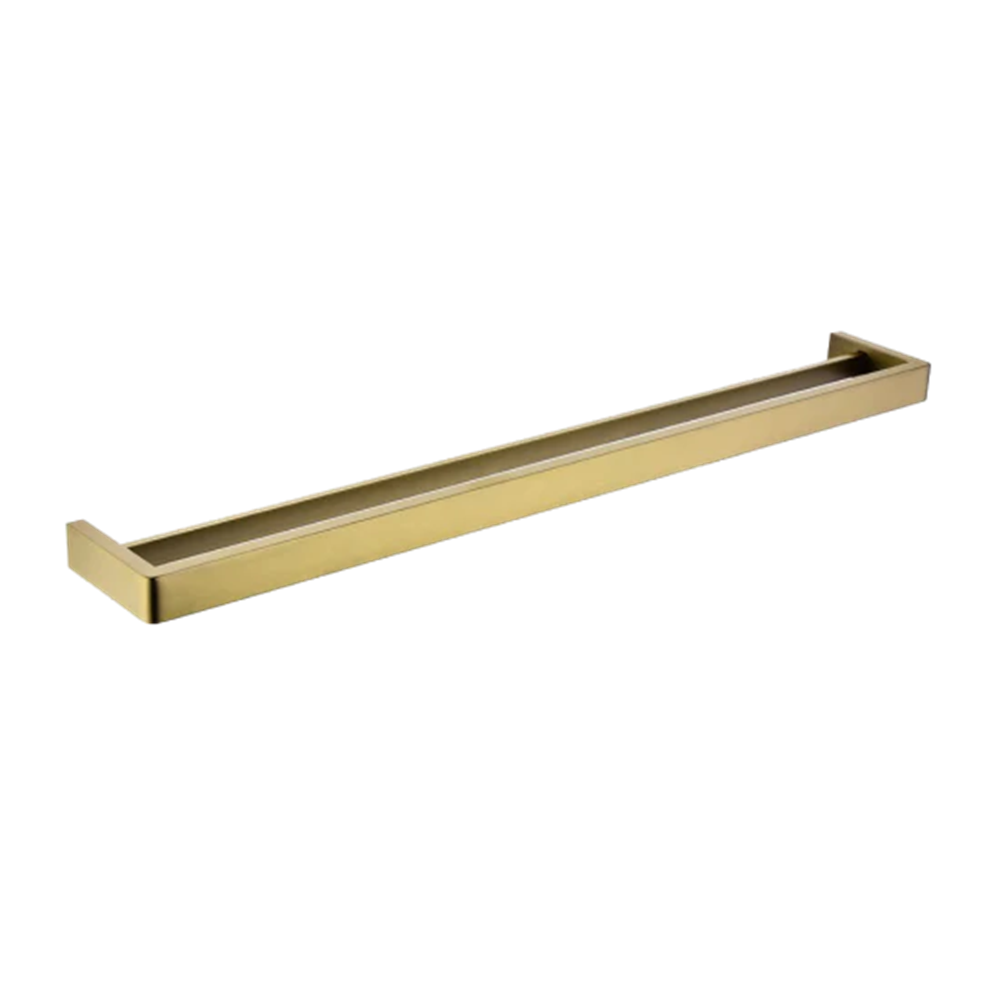 BUYG7002.8.TR IVANO SERIES SQUARE BRUSHED YELLOW GOLD DOUBLE TOWEL RAIL 800MM