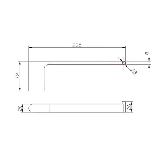 BU8003.TR VOG SERIES BRUSHED NICKEL TOWEL RING