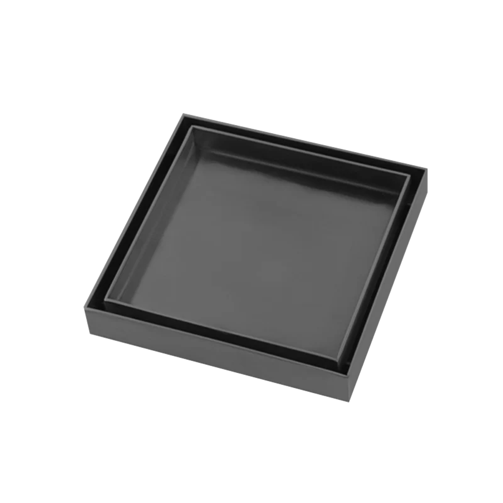 GM003.FD GUN METAL GREY SHOWER GRATE FLOOR WASTE DRAIN SMART INSERT TILE 120*120MM(81.3MM OUTLET)