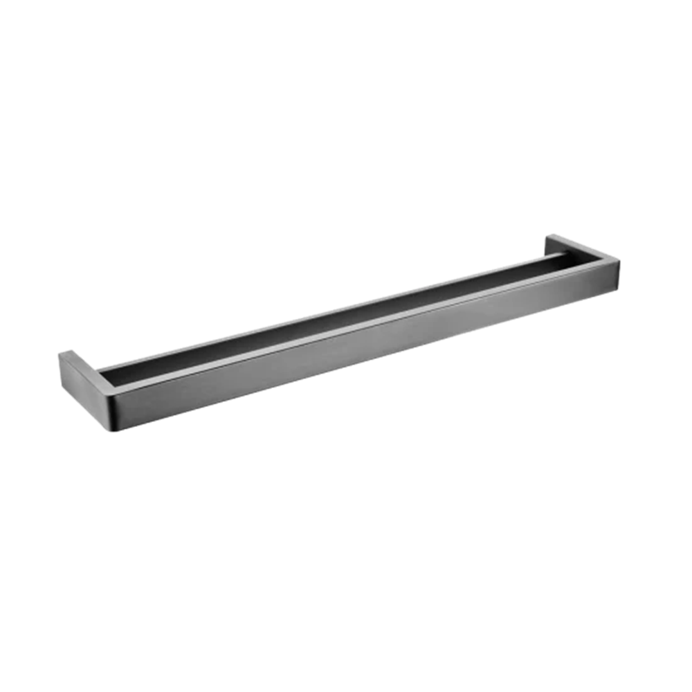 GM7002.TR IVANO SERIES SQUARE GUN METAL GREY DOUBLE TOWEL RAIL 600MM