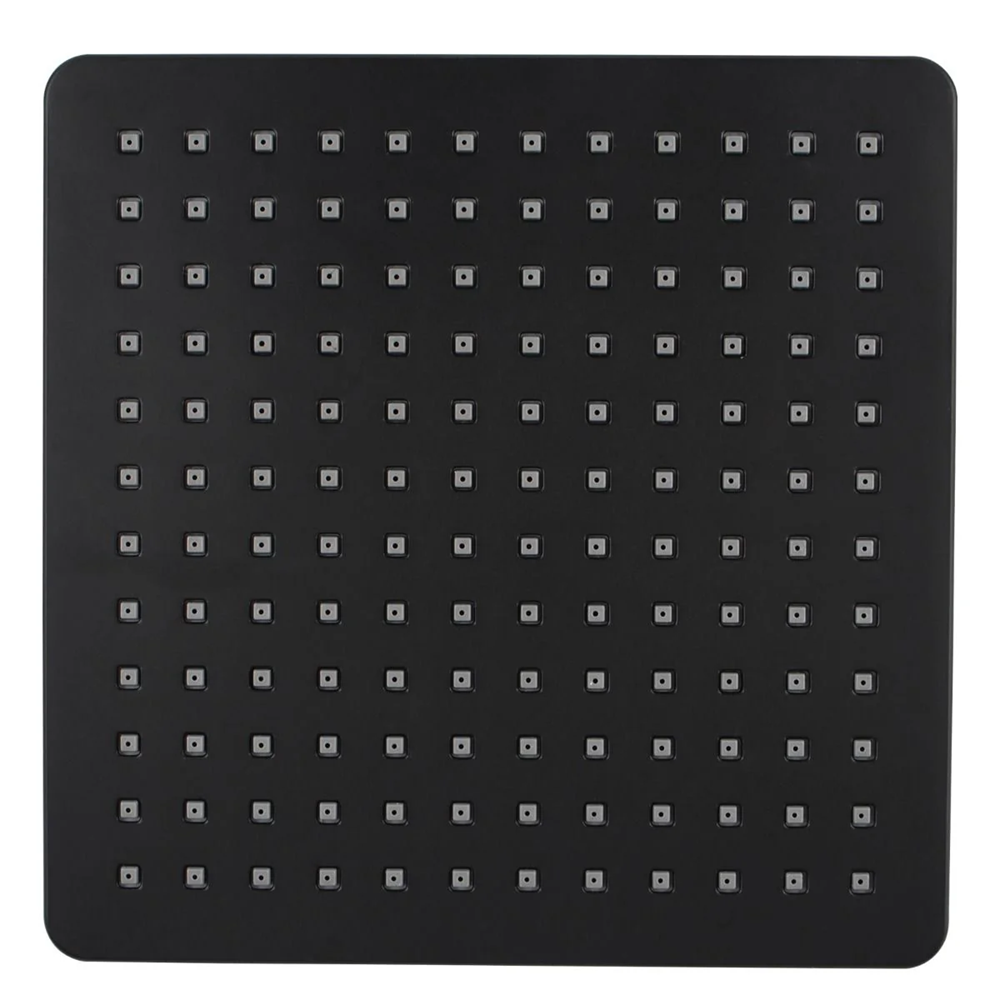 OX0115.SH SQUARE BLACK ABS RAINFALL SHOWER HEAD 200MM