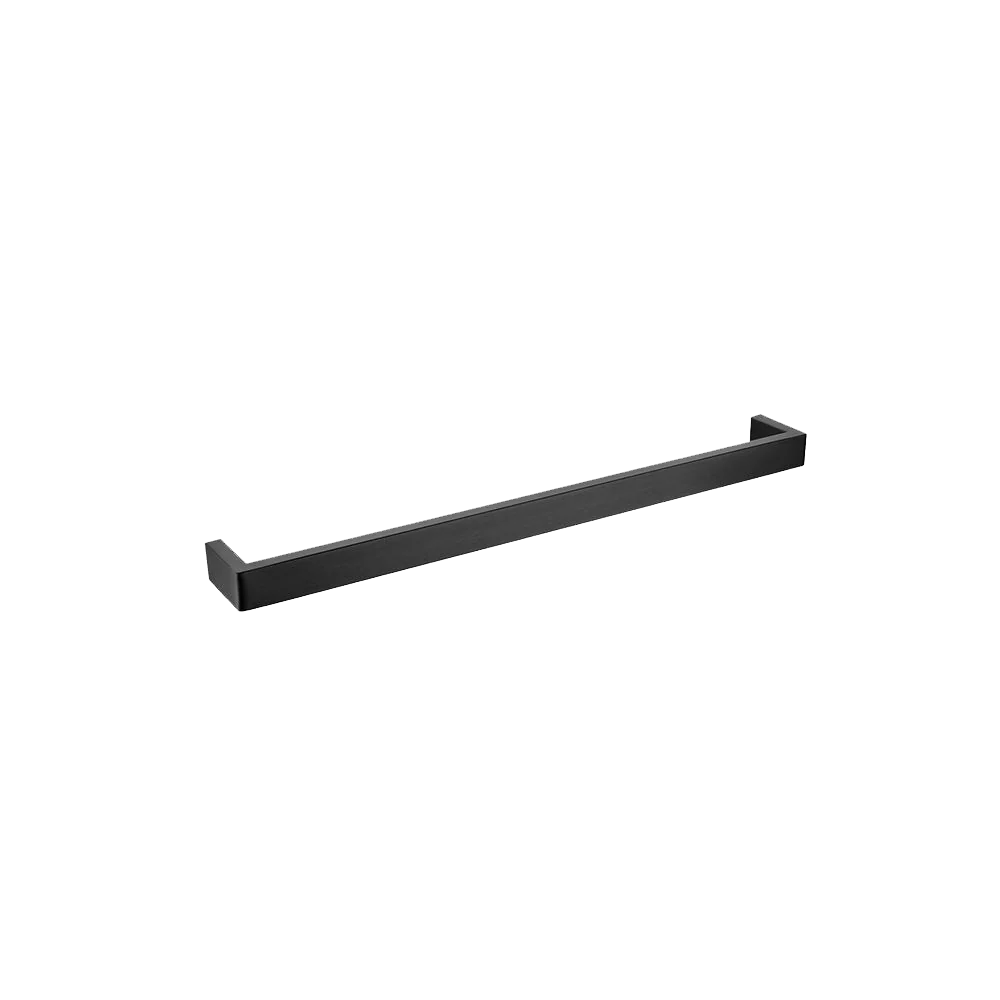 OX7001.TR IVANO SERIES SQUARE BLACK SINGLE TOWEL RAIL 600MM