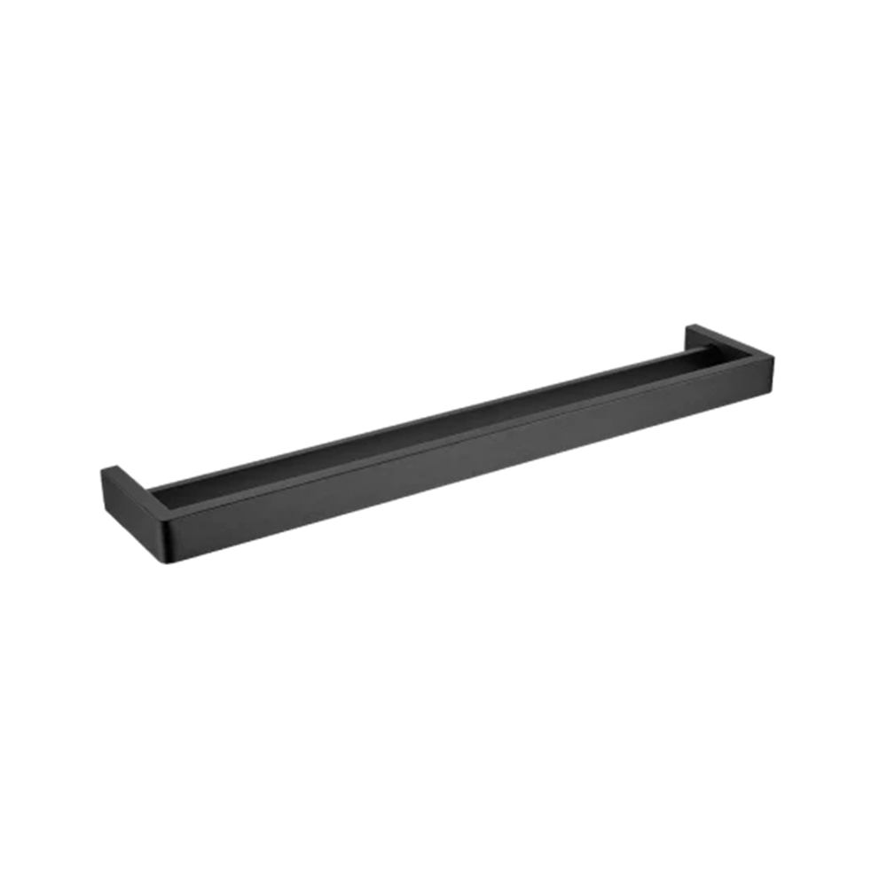 OX7002.TR IVANO SERIES SQUARE BLACK DOUBLE TOWEL RAIL 600MM