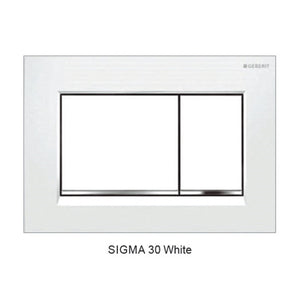 Sigma 30 — Square Dual Flush Button - White