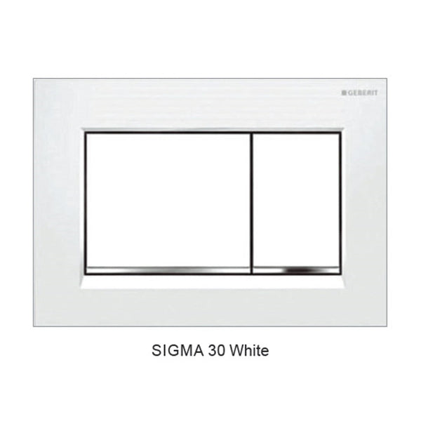 Sigma 30 — Square Dual Flush Button - White