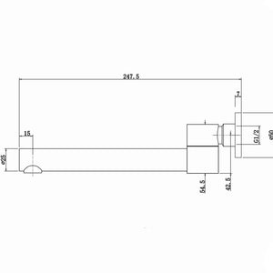 BU0004.BS ROUND BRUSHED NICKEL BATHTUB/BASIN SWIVEL WALL SPOUT