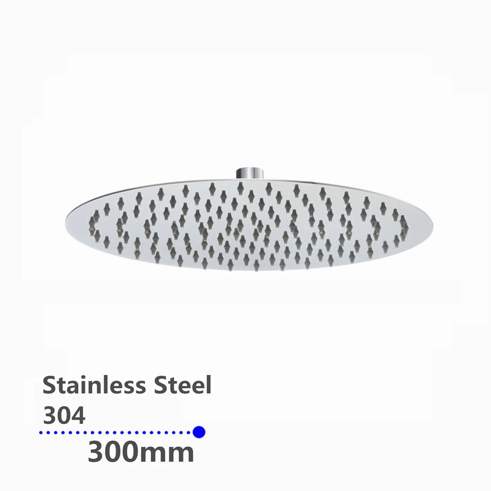 CH0008.SH SUPER-SLIM ROUND CHROME RAINFALL SHOWER HEAD 300MM