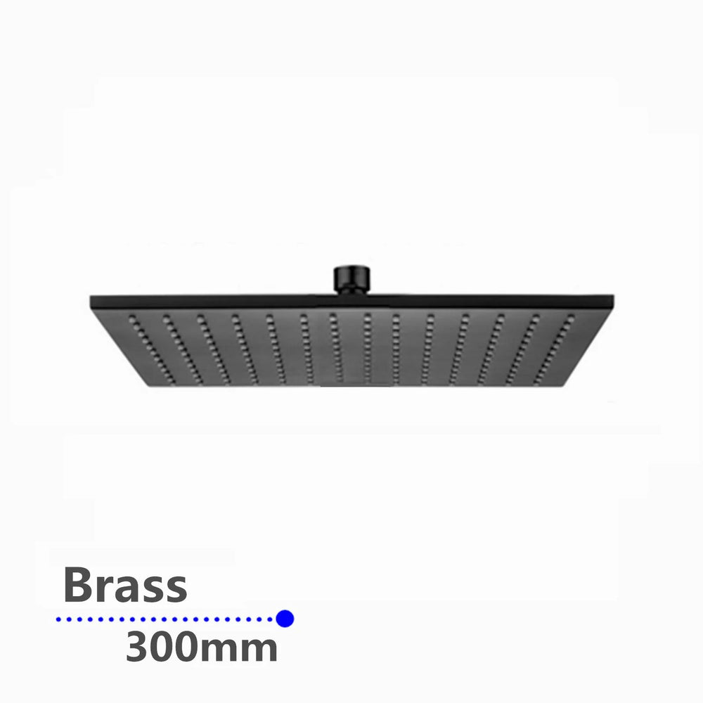 OX0133.SH SQUARE BLACK BRASS RAINFALL SHOWER HEAD 300MM
