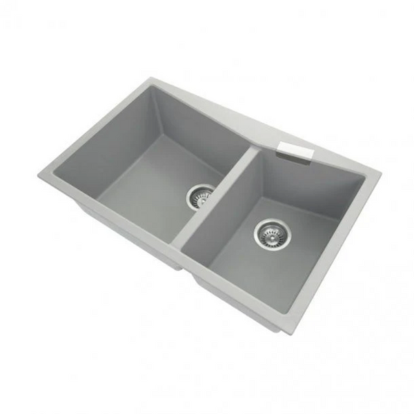 TWM-3220G 800 X 500 X 220MM CARYSIL CGDB3220 DOUBLE BOWL GRANITE KITCHEN SINK TOP/FLUSH MOUNT (Copy)